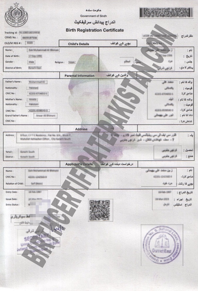 nadra birth certificate